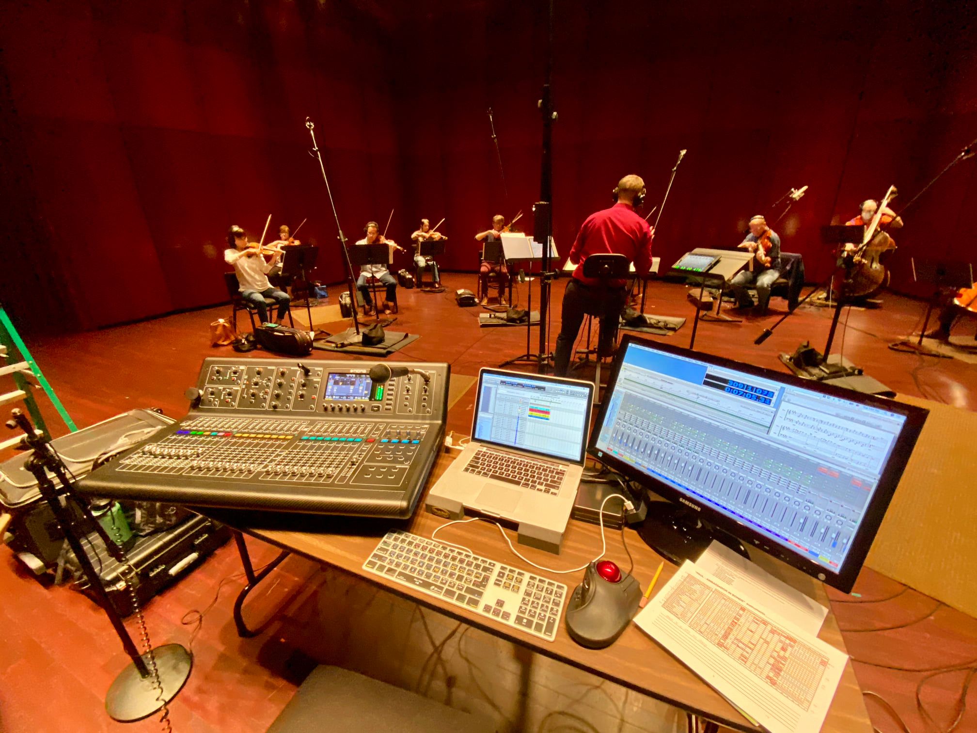 Recording session at Armstrong Auditorium